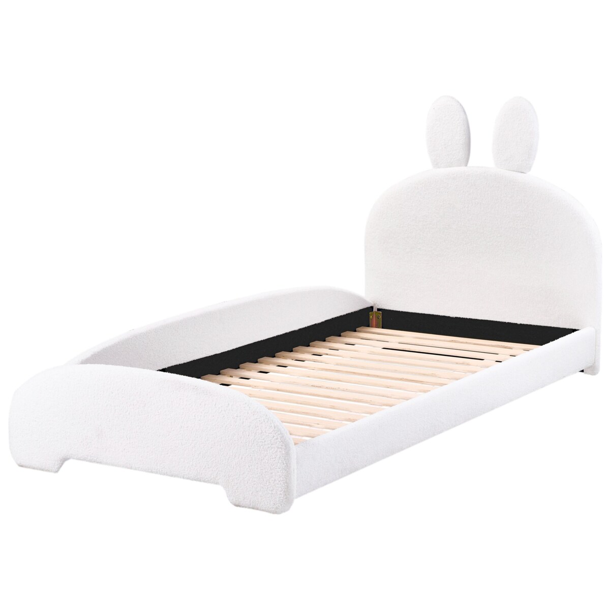 Łóżko Boucle PERROS 90 x 200 cm Złamana biel