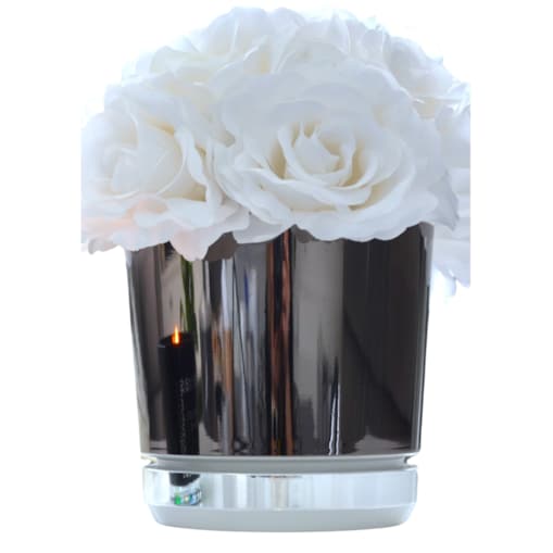 18 Doniczka DUO CZARNA z podstawką KRAINA LODU dwukolorowa nowoczesna glamour efekt lustra wysoki połysk elegancka