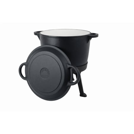 Kociołek żeliwny garnek na ognisko 2w1 emaliowany 12L grill ROSSNER