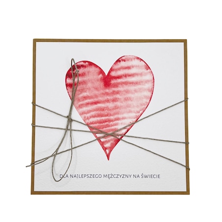 Wyjątkowa ręcznie robiona kartka na walentynki - walentynka z sercem