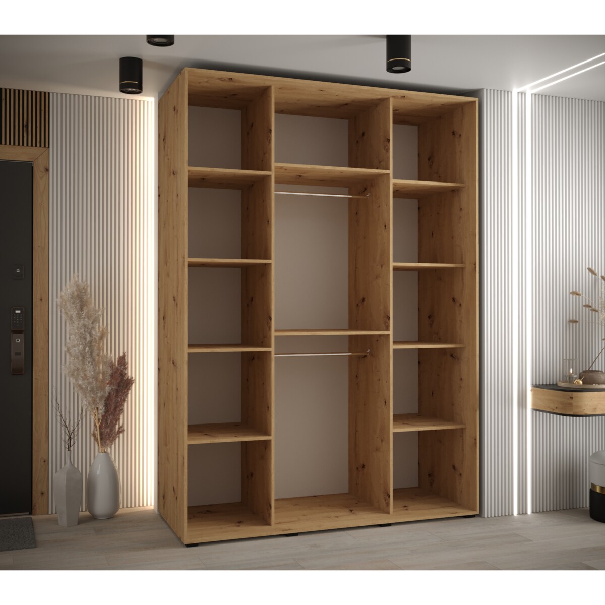 Szafa przesuwna Garderoba DAVOS 1 170 artisan/artisan/czarny