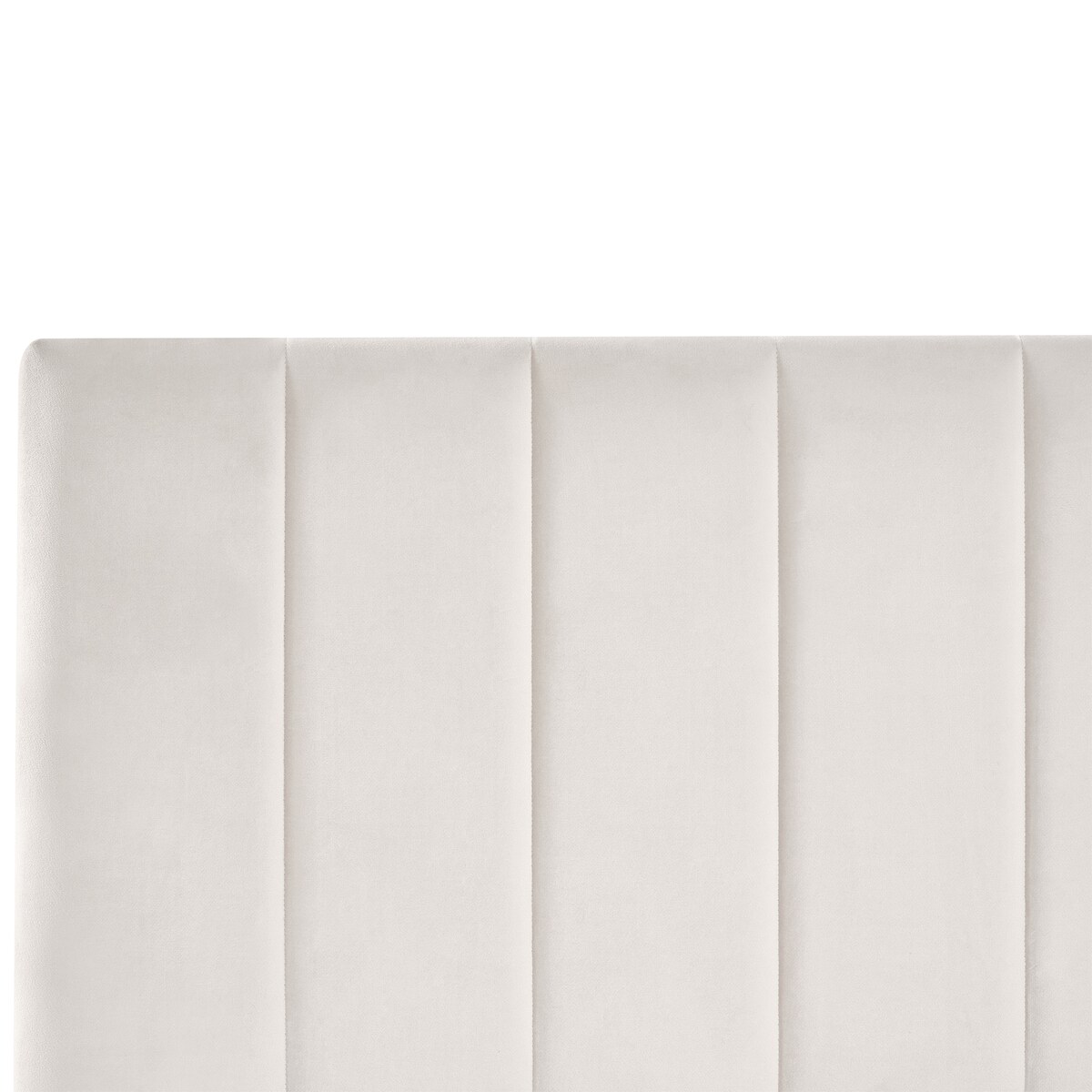 Łóżko z szufladami LONZAC Welur Złamana biel 140 x 200 cm