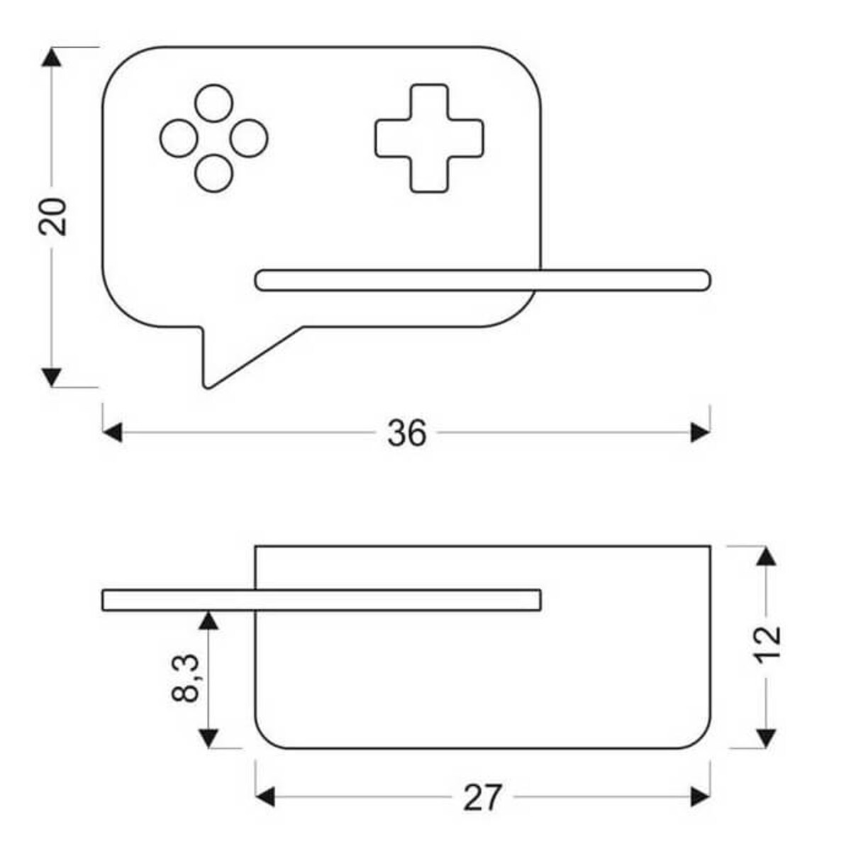 Dziecięcy kinkiet z półką Console 21-19684 Candellux LED 5W 4000K czarny drewno