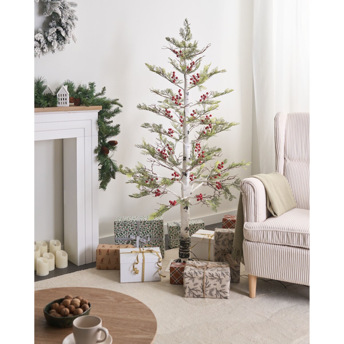 Dekoracja ogrodowa LED VASSLEN 160 cm Choinka Biały
