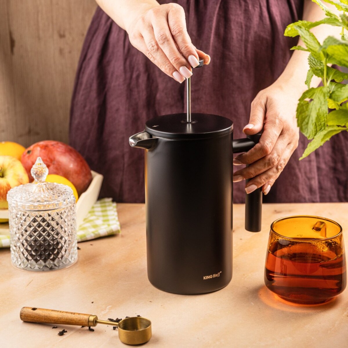 Kinghoff zaparzacz do herbaty kawy french press 1.0L KH1996