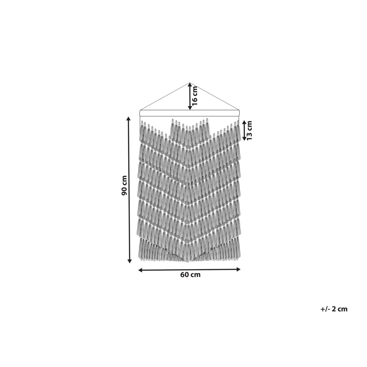 Dekoracja ścienna z frędzlami beżowa KOTRA