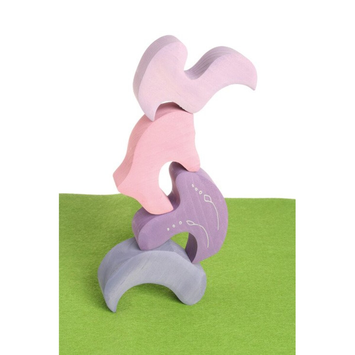 Kształt Domek - drewniane klocki Grimm's koralowe 1+