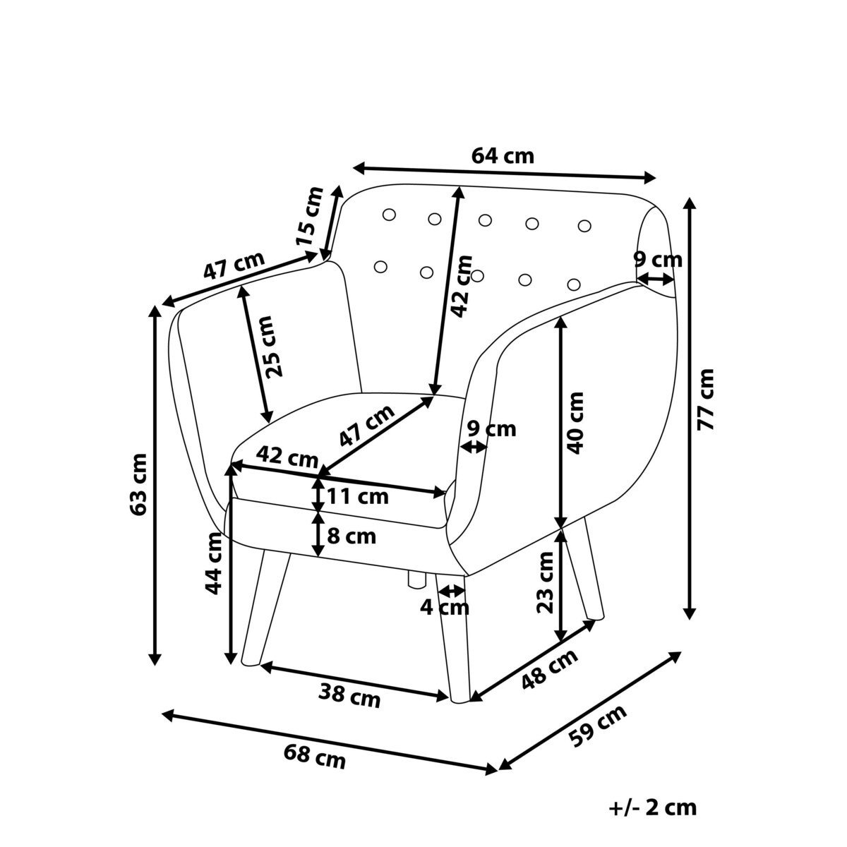 Boucle Fotel Biały MELBY
