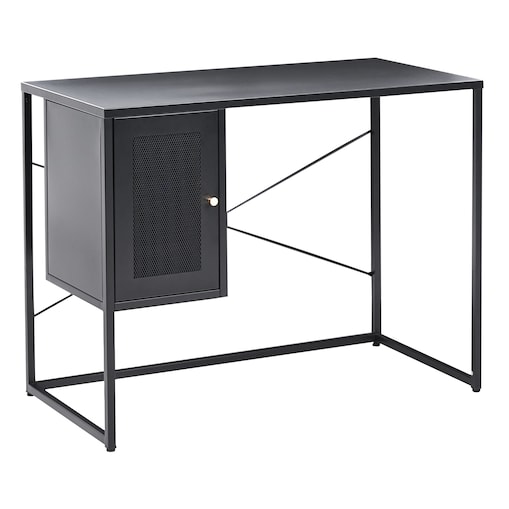Biurko HARJO Czarny 100 cm 50 cm ze schowkiem