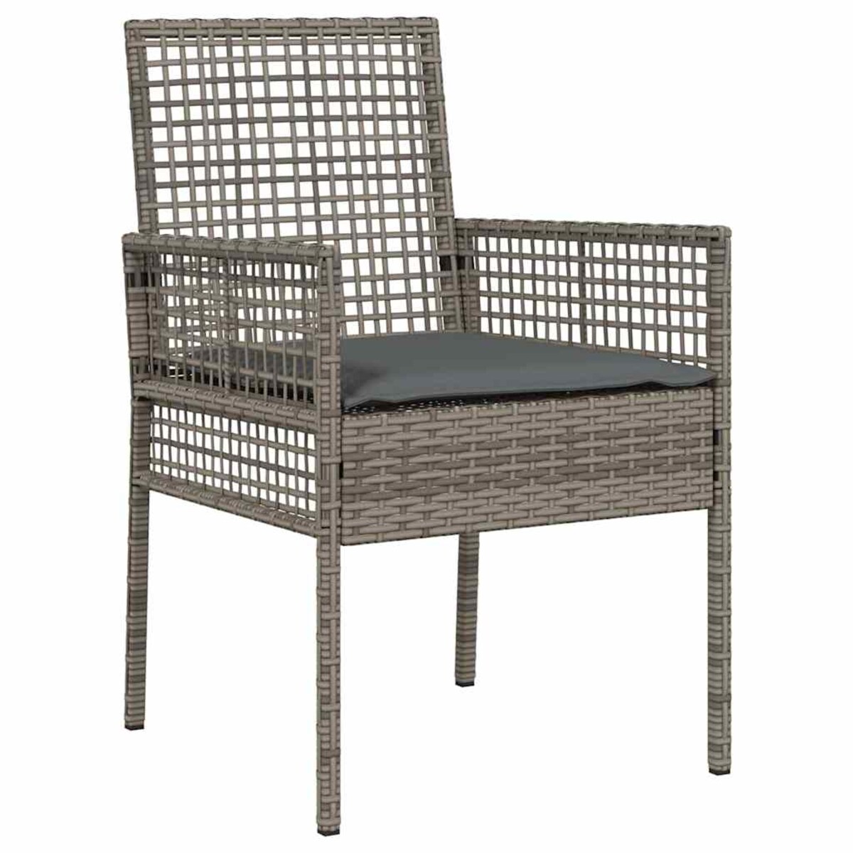 vidaXL Krzesło Ogrodowe 2 pcs Szary 53 x 60 x 85cm polirattan