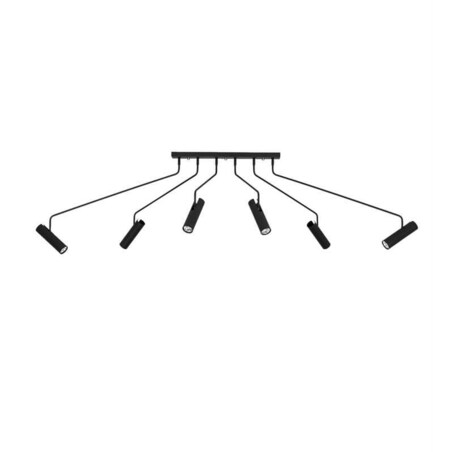 Lampa sufitowa 6-punktowa Ramus na wysięgnikach czarna