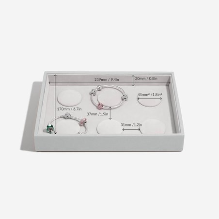 Szkatułka na bransoletki charms Stackers classic kamienna szarość