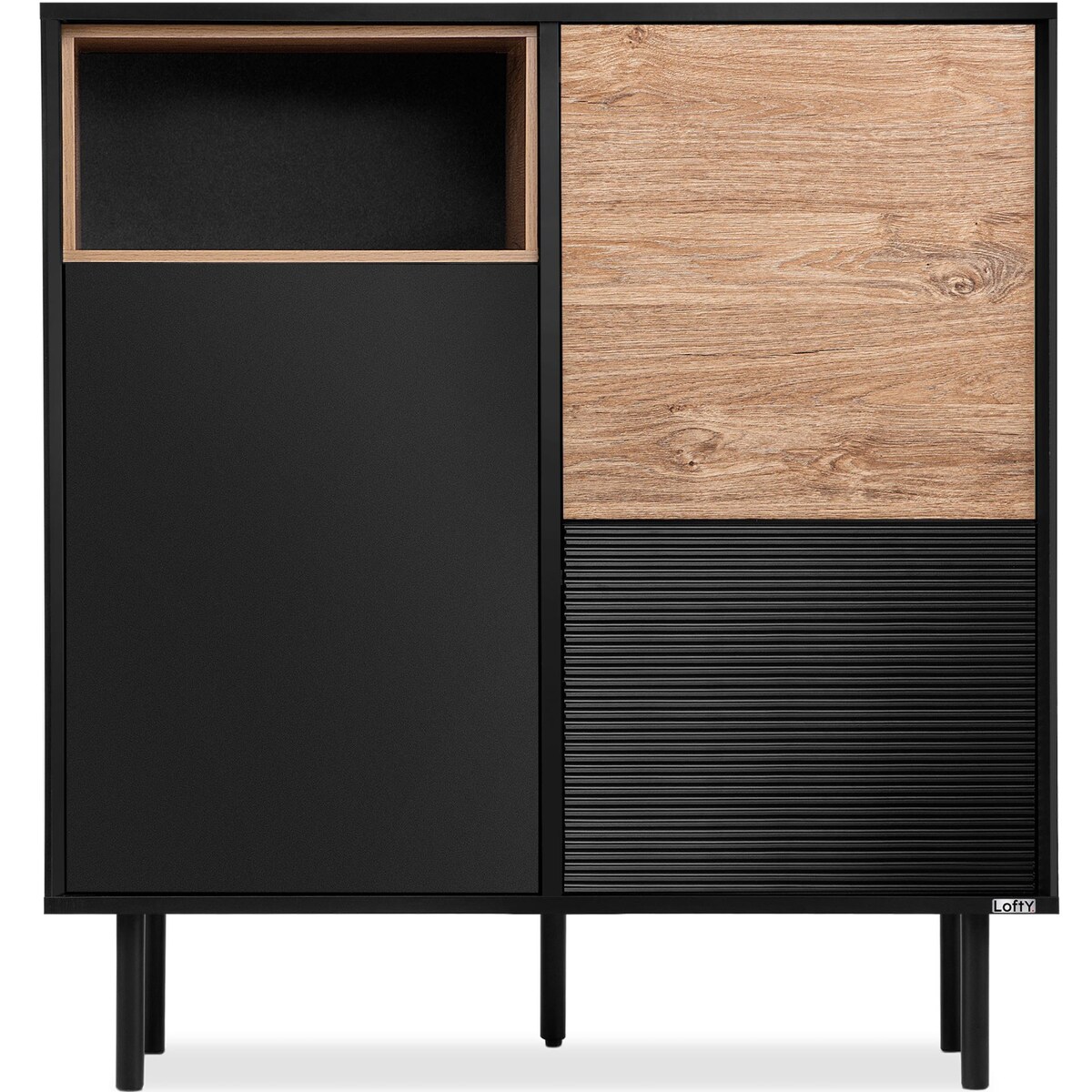 KONSIMO LOFTY Komoda w stylu loft na czarnych nóżkach