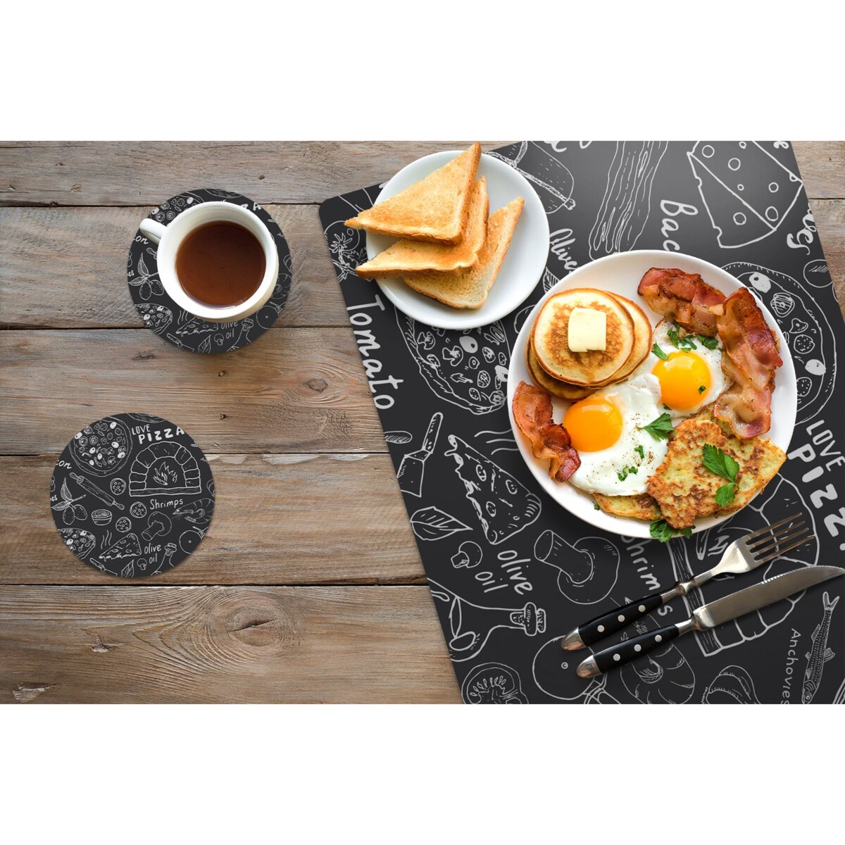 Komplet mat pod talerz Włoska pizzeria, 6 szt. 45x30cm