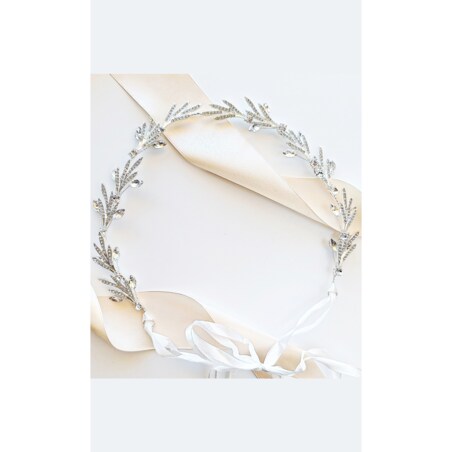 Efektowna opaska z cyrkoniami na ślub przyjęcie