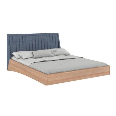 Łóżko lewitujące drewniane bukowe Visby ULF / 180x200 cm, kolor naturalny, zagłówek Solid 79