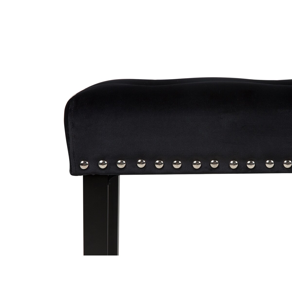 Ławka do sypialni welurowa czarna YORKTON