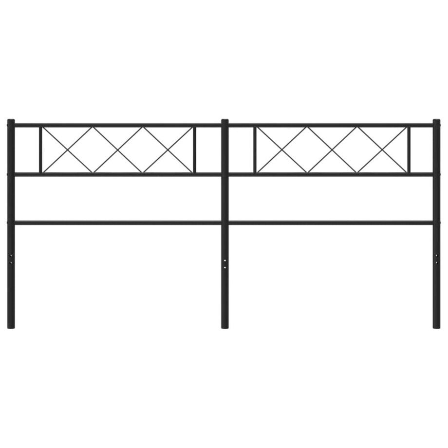 vidaXL Metalowe wezgłowie, czarne, 200 cm