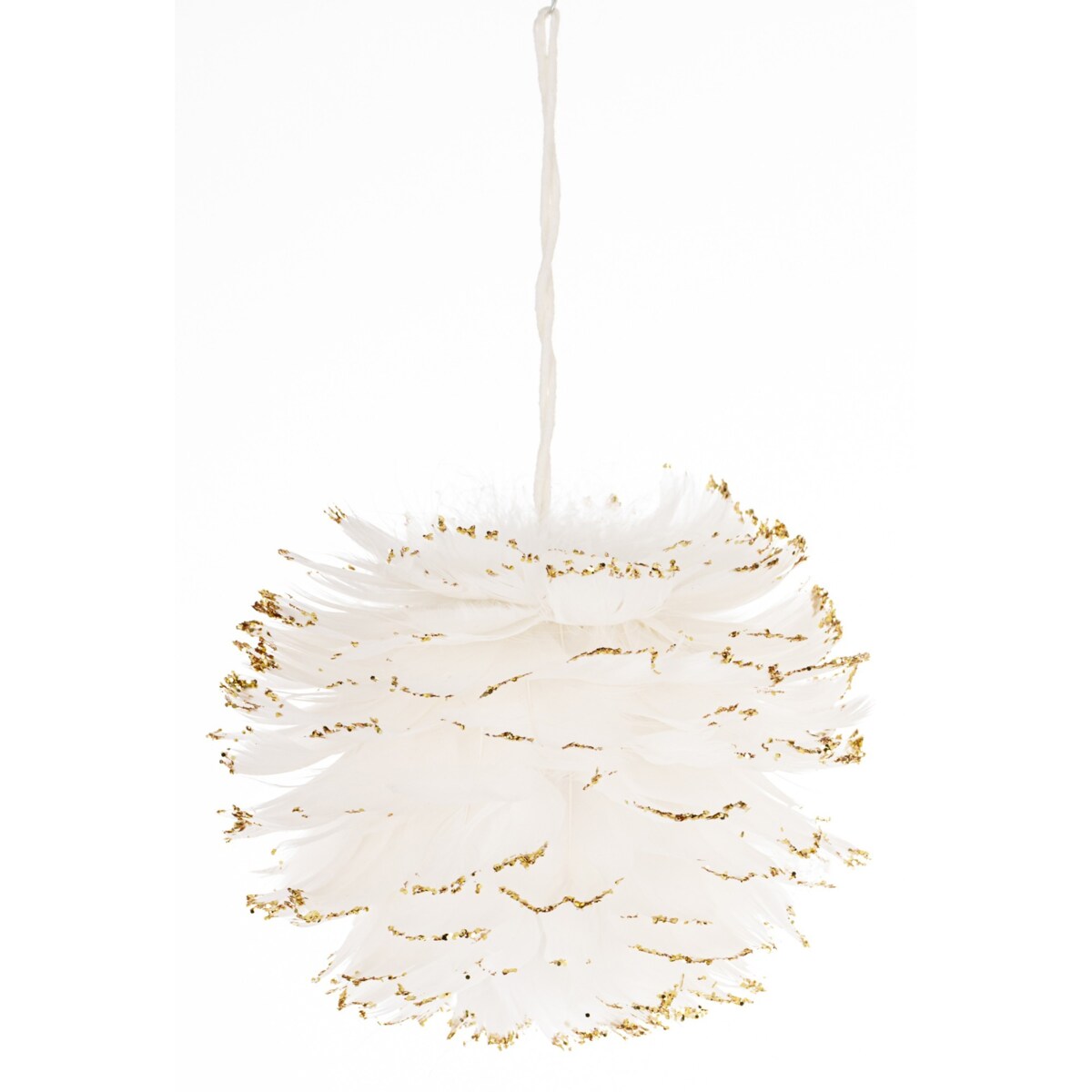 Zawieszka świąteczna, biała z tkaniny Ø 15 cm