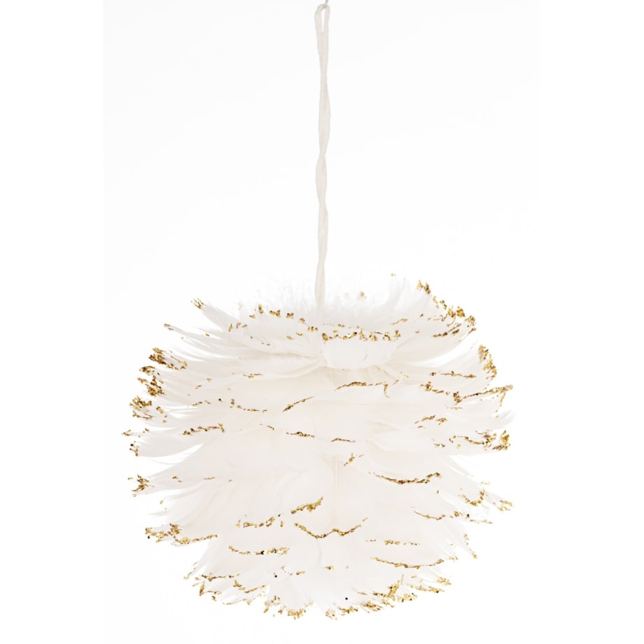 Zawieszka świąteczna, biała z tkaniny Ø 15 cm