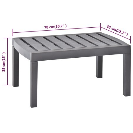 vidaXL Stolik ogrodowy, mokka, 78x55x38 cm, plastik
