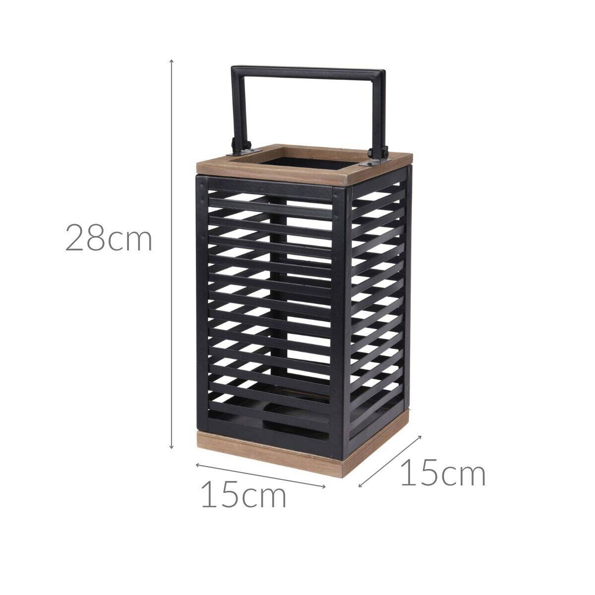 Lampion ogrodowy LOFT z metalową rączką, 15 x 15 x 28 cm