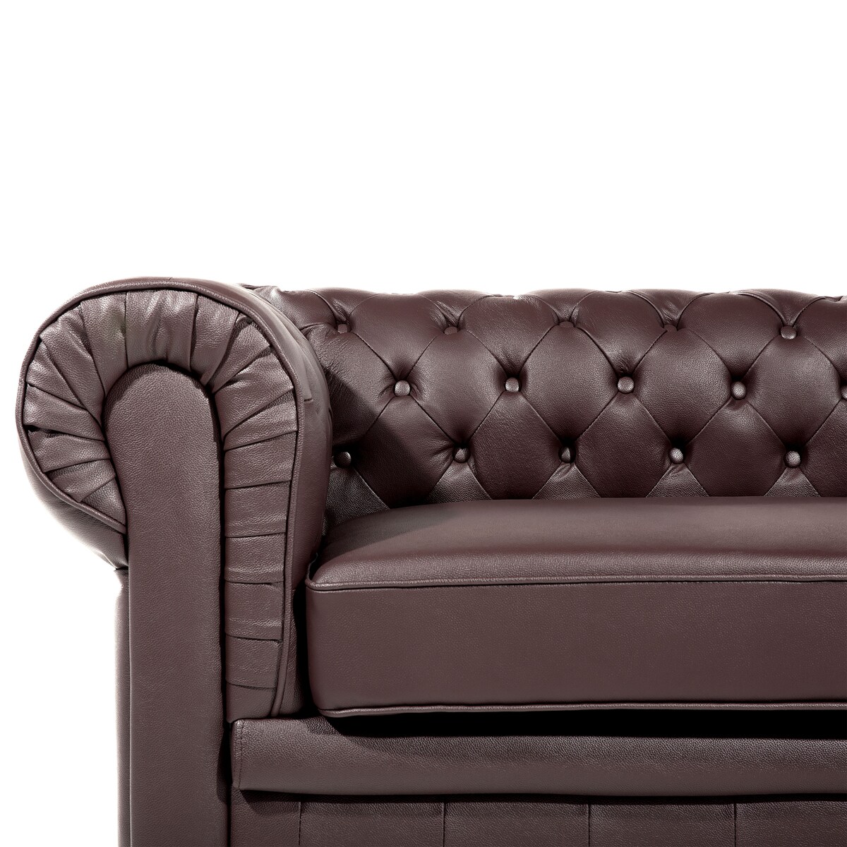 Sofa dla 3 osób CHESTERFIELD Skóra naturalna Brązowy