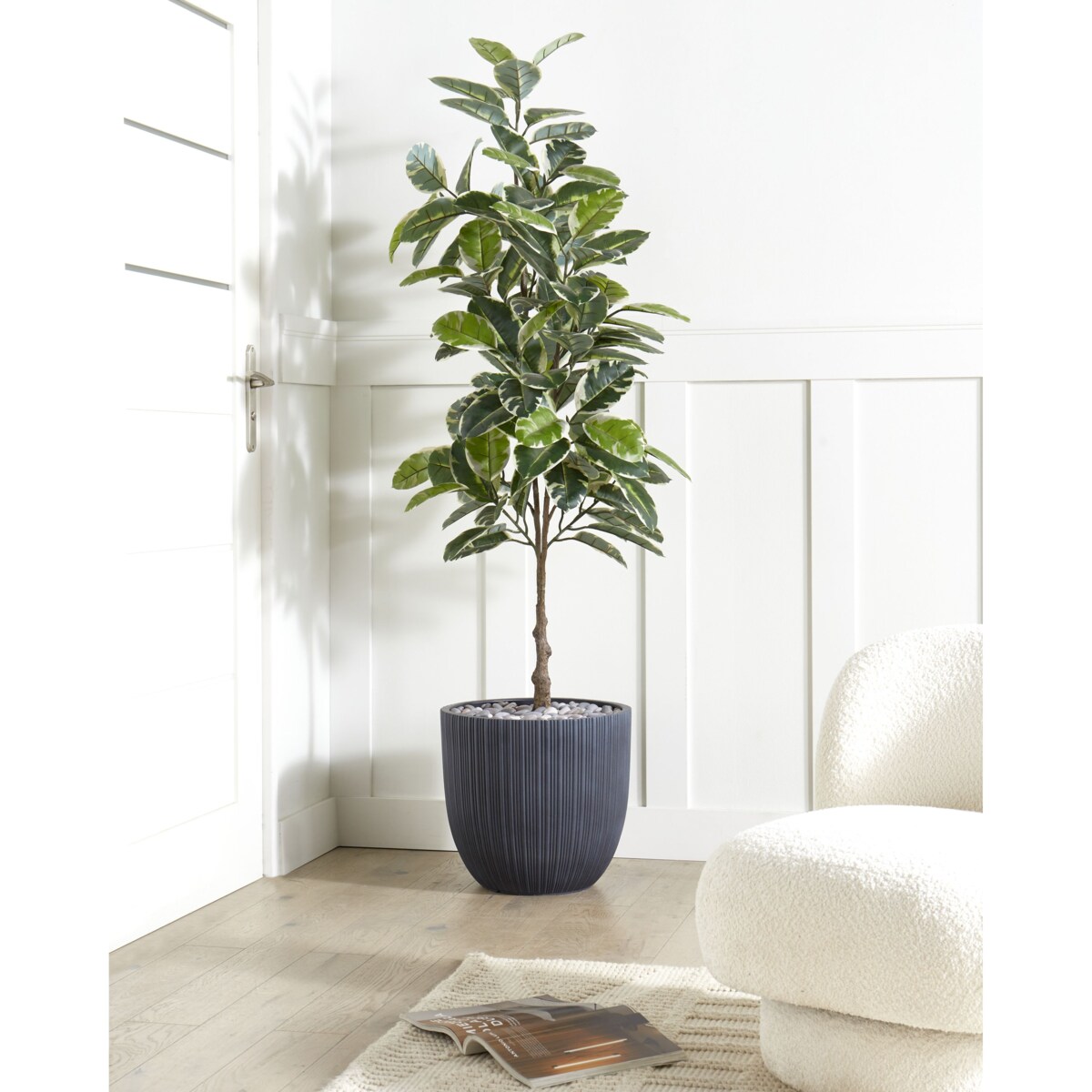 Doniczka 42 x 42 x 39 cm szara FRAXINUS