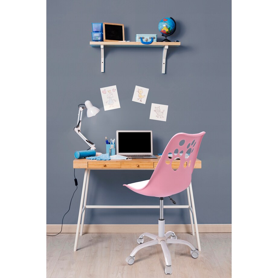 Krzesło dziecięce JOY obrotowe różowo-białe