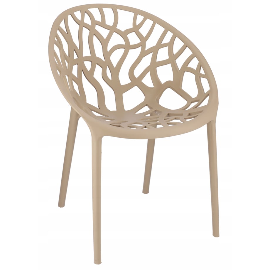 Krzesło ogrodowe plastikowe ALBERO beżowe