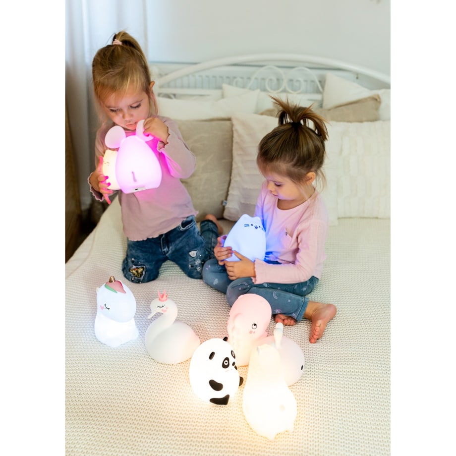 Innogio Kitty Mini silikonowa lampka nocna dla dzieci w kształcie kota 7 kolorów LED