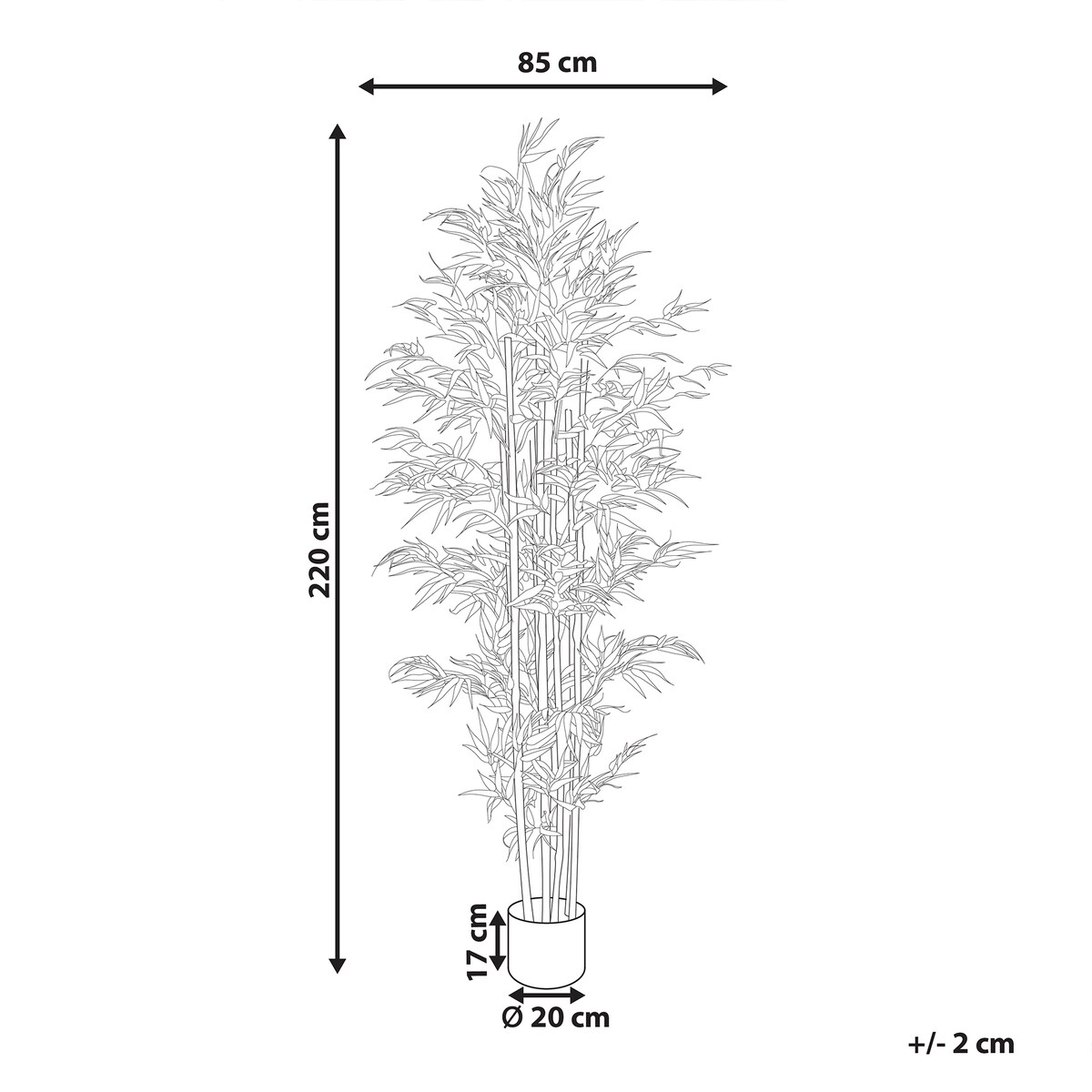 Sztuczna roślina BAMBOO 220 cm Zielony