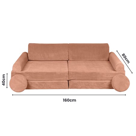 Sofa dla Dzieci Slimcord, Sztruksowa, Ceglana