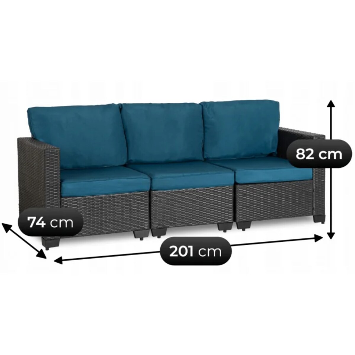 Zestaw Mebli Ogrodowych Technorattan Na Taras Ogród Niebieski Szary OLYMPIA