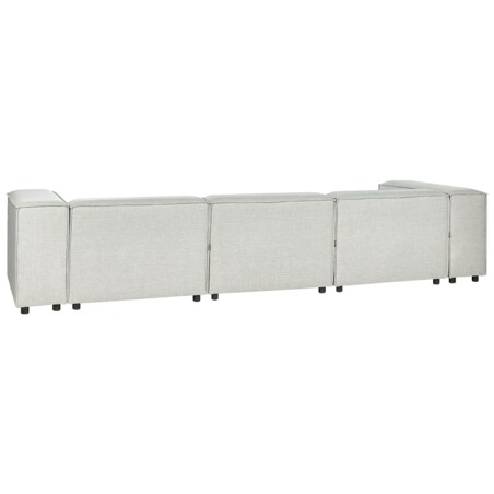 Narożnik modułowy 3-osobowy lniany prawostronny szary APRICA