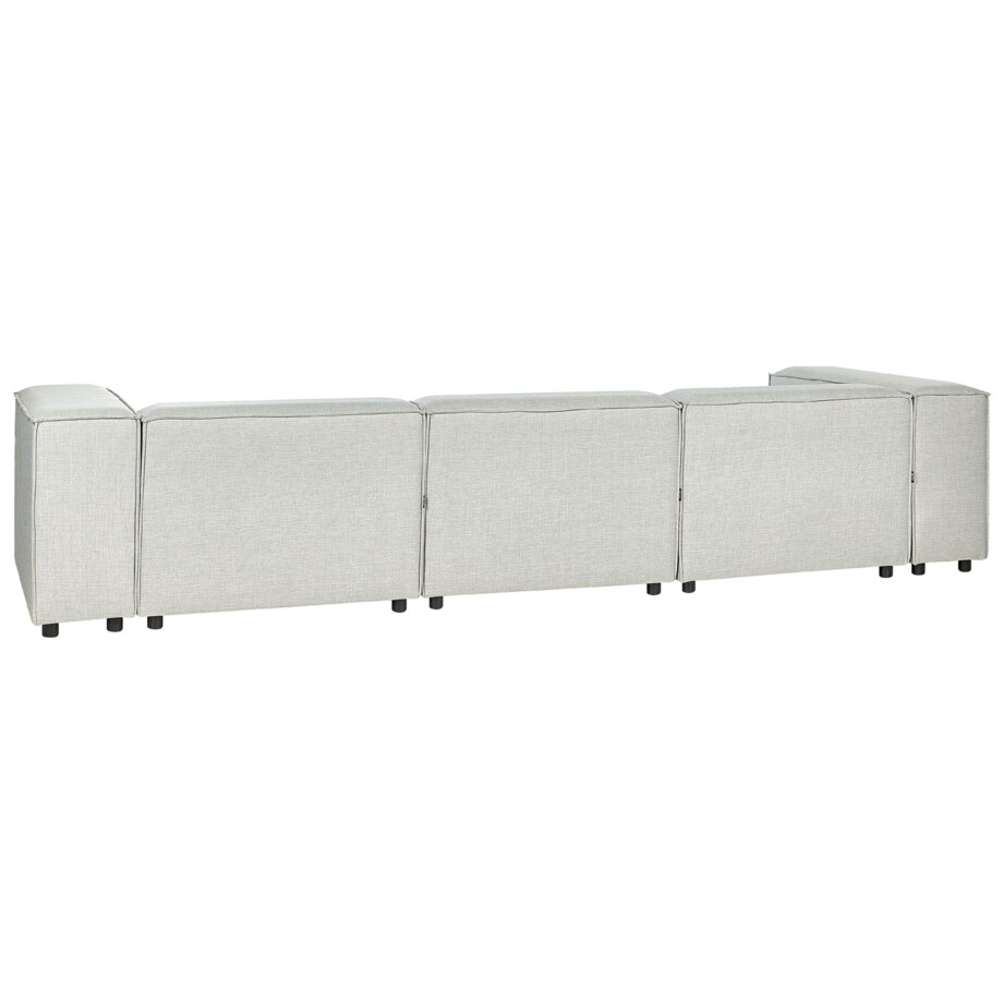 Narożnik modułowy 3-osobowy lniany prawostronny szary APRICA