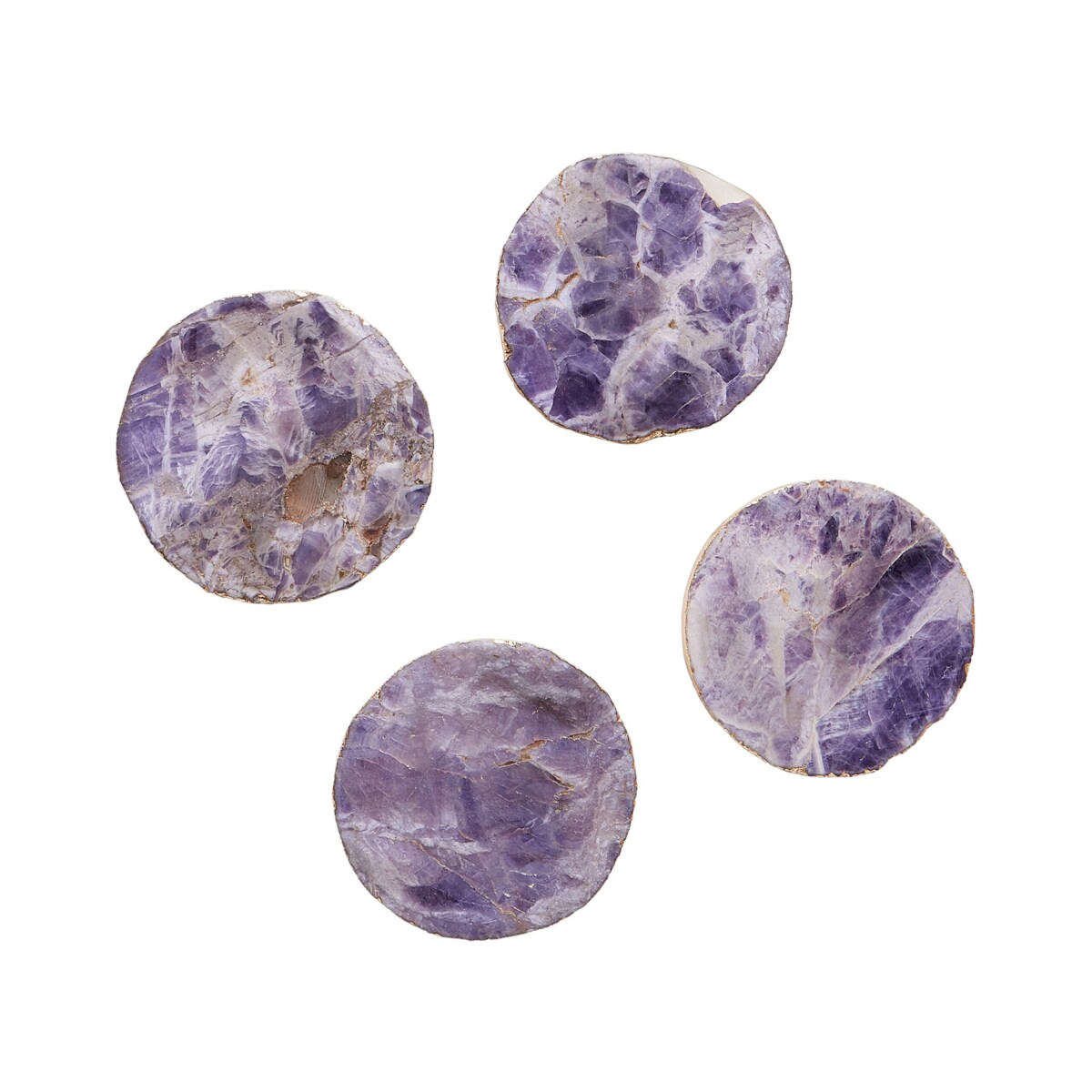 Zestaw 4 podkładek pod kubek z agatu fioletowy RESEN