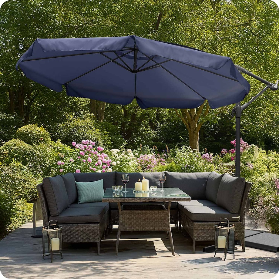 Parasol ogrodowy składany z wysięgnikiem 8 segmentów ø350cm Plonos