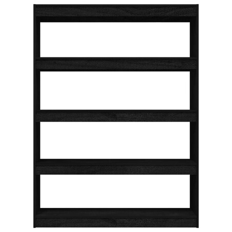 vidaXL Regał na książki/przegroda, czarny, 100x30x135,5 cm, sosnowy