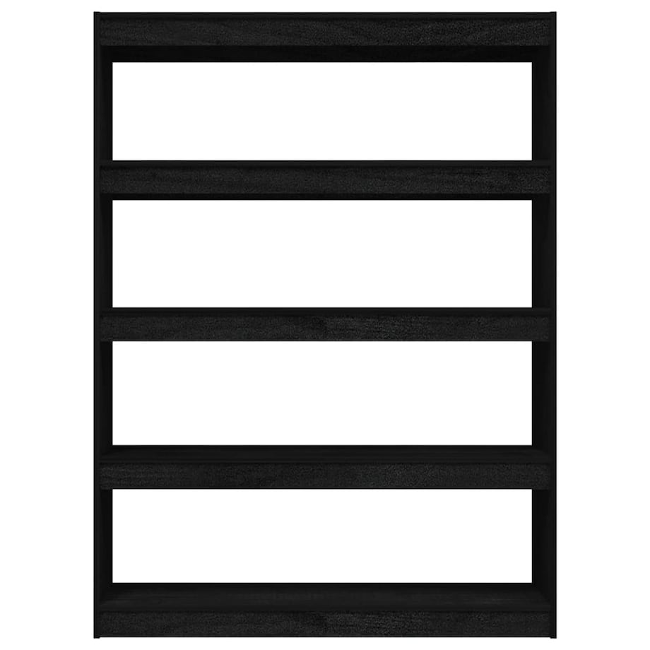 vidaXL Regał na książki/przegroda, czarny, 100x30x135,5 cm, sosnowy