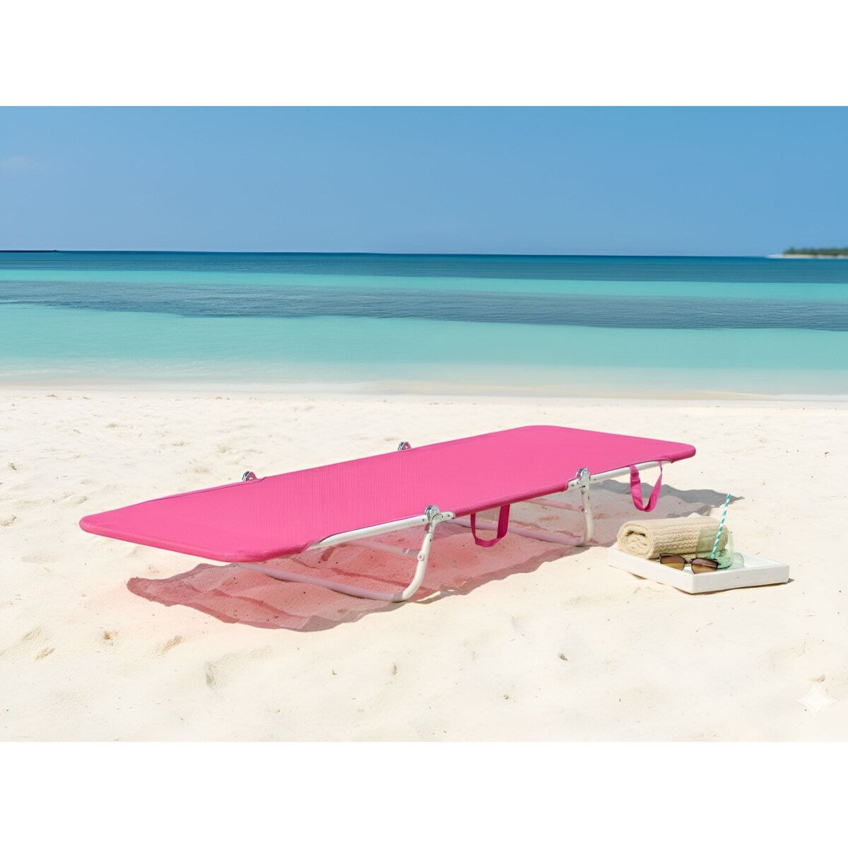 Leżak ogrodowy KASTORIA Składane Metal Fuksja