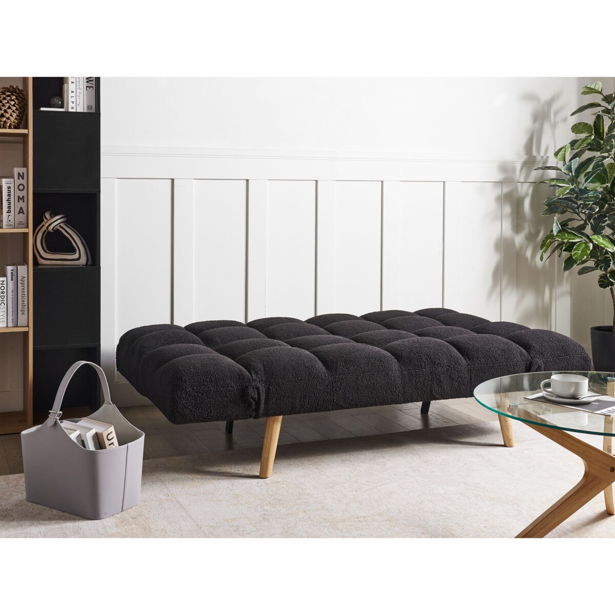 Sofa rozkładana INGARO Czarny Boucle