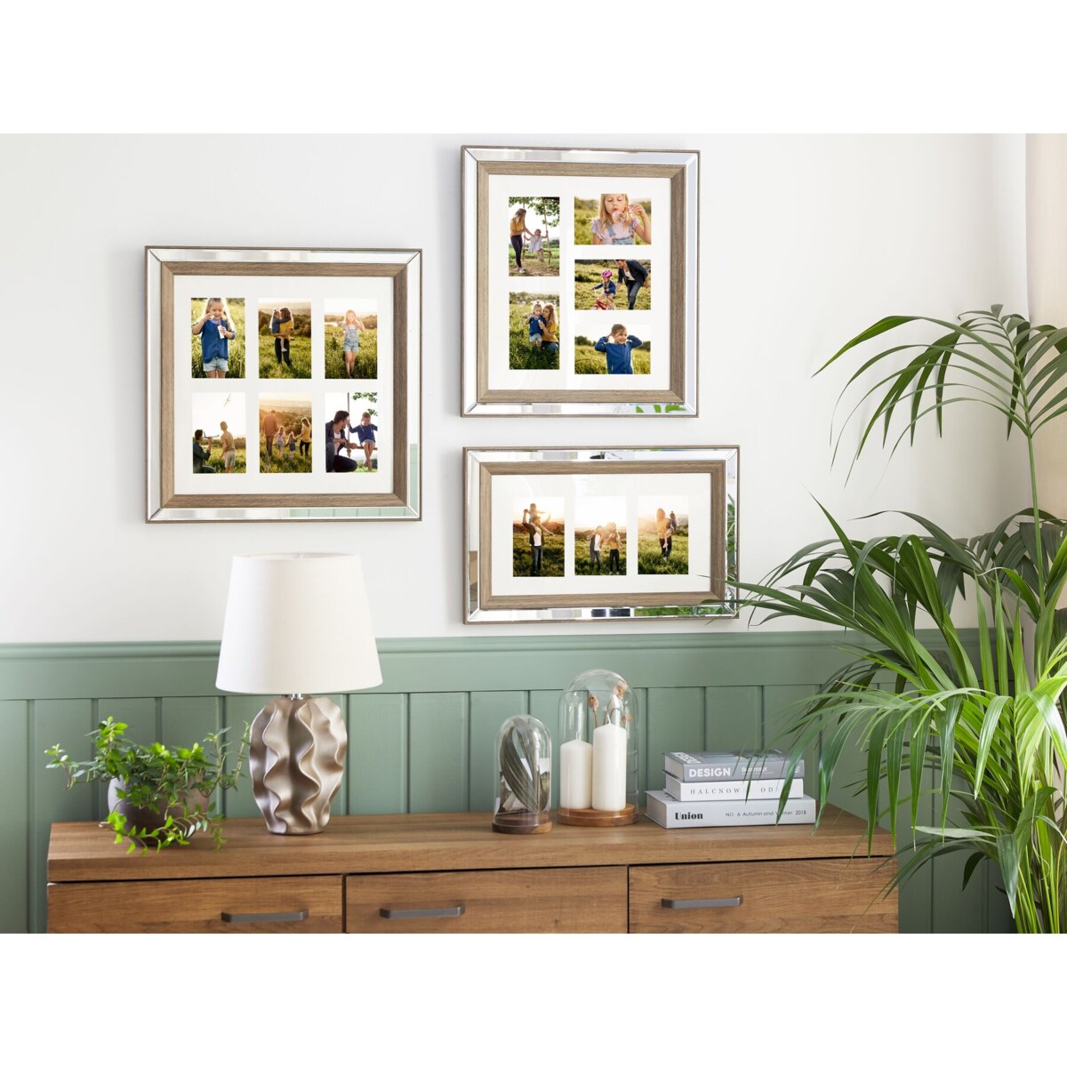 Multiramka na 6 zdjęć lustrzana ciemne drewno SINTA