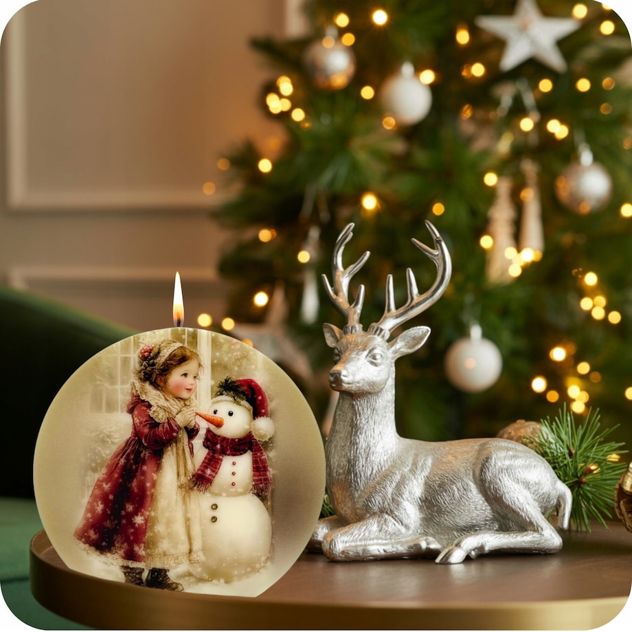 Prezent Święta Mikołajki Bałwan Świeca Boże Narodzenie Prezent pod Choinkę