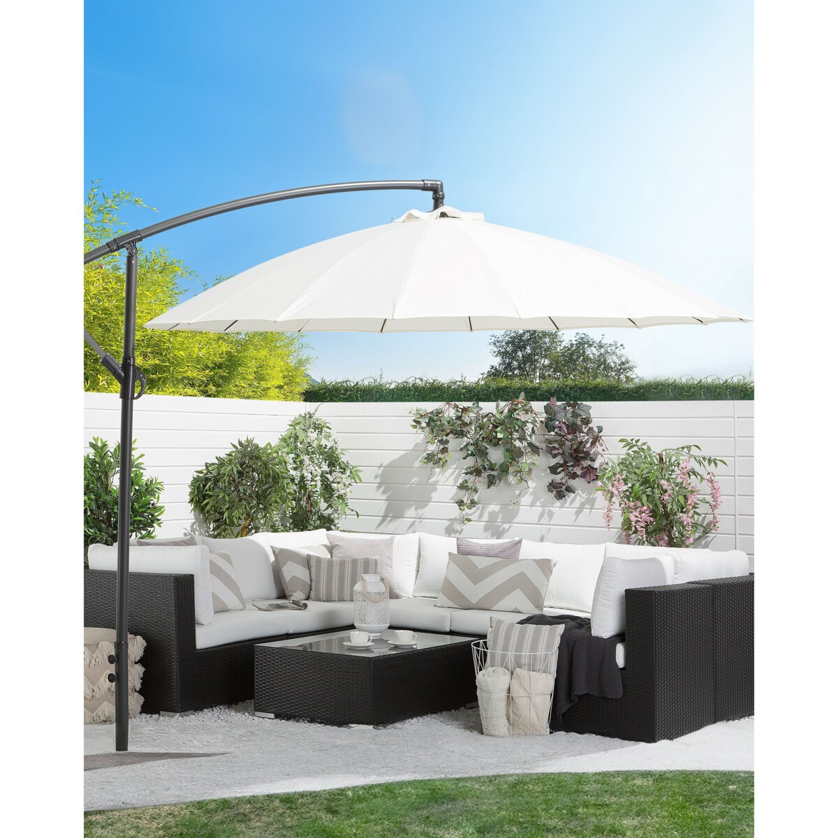 Parasol ogrodowy na wysięgniku 268 cm CALABRIA II Jasnobeżowy
