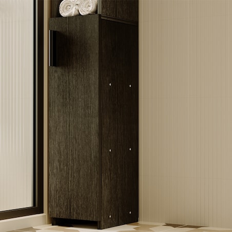 Regał łazienkowy stojący szafa czarny loft szafka półka słupek wysoki 182cm