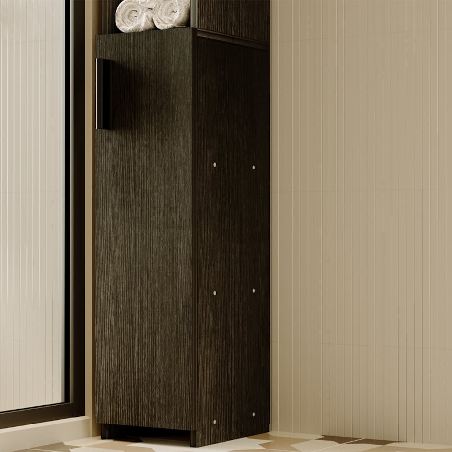 Regał łazienkowy stojący szafa czarny loft szafka półka słupek wysoki 182cm