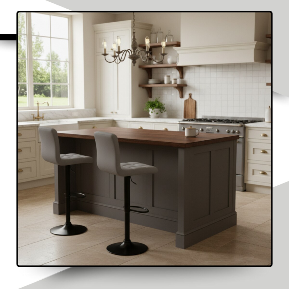 Hoker jasnoszary do kuchni jadalni wyspy