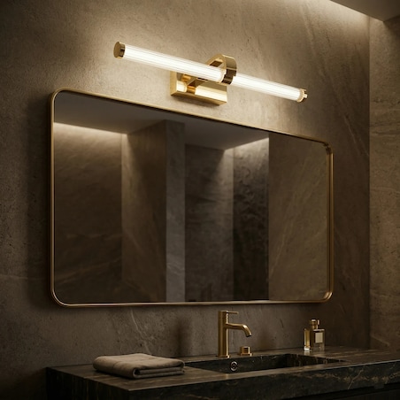 Kinkiet App1884-1W 60Cm Led Złoty, Aluminium, Tworzywo Sztuczne
