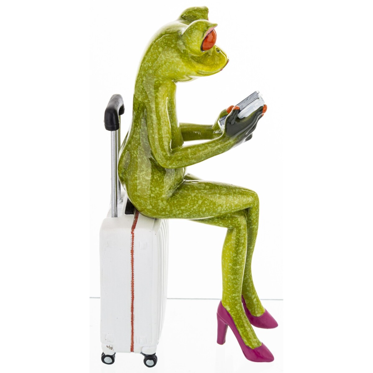 Figurka - żabka 16,5x5x8 cm FROGG-2 turystka ze smartfonem